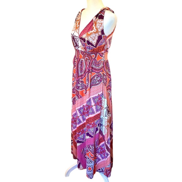GARNET HILL SLEEVELESS, PAISLEY MAXI DRESS, EUC. SZ S - Picture 2 of 7